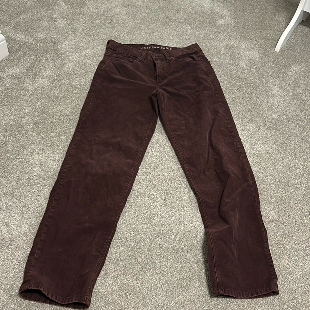 Brown corduroy straight pants